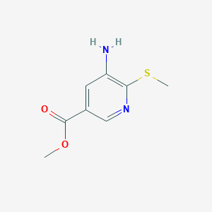 molecular formula C8H10N2O2S B067154 Methyl 5-amino-6-(methylthio)nicotinate CAS No. 166742-23-0