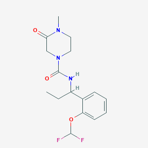 molecular formula C16H21F2N3O3 B6715414 N-[1-[2-(difluoromethoxy)phenyl]propyl]-4-methyl-3-oxopiperazine-1-carboxamide 