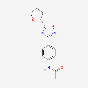 molecular formula C14H15N3O3 B6715482 N-[4-[5-(oxolan-2-yl)-1,2,4-oxadiazol-3-yl]phenyl]acetamide 