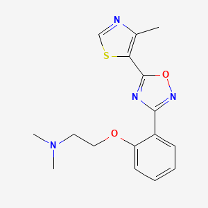 molecular formula C16H18N4O2S B6715648 N,N-dimethyl-2-[2-[5-(4-methyl-1,3-thiazol-5-yl)-1,2,4-oxadiazol-3-yl]phenoxy]ethanamine 
