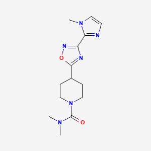 molecular formula C14H20N6O2 B6715686 N,N-dimethyl-4-[3-(1-methylimidazol-2-yl)-1,2,4-oxadiazol-5-yl]piperidine-1-carboxamide 