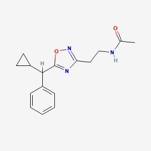 molecular formula C16H19N3O2 B6715693 N-[2-[5-[cyclopropyl(phenyl)methyl]-1,2,4-oxadiazol-3-yl]ethyl]acetamide 