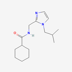 molecular formula C15H25N3O B6715703 N-[[1-(2-methylpropyl)imidazol-2-yl]methyl]cyclohexanecarboxamide 