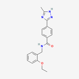 molecular formula C19H20N4O2 B6715871 N-[(2-ethoxyphenyl)methyl]-4-(5-methyl-1H-1,2,4-triazol-3-yl)benzamide 