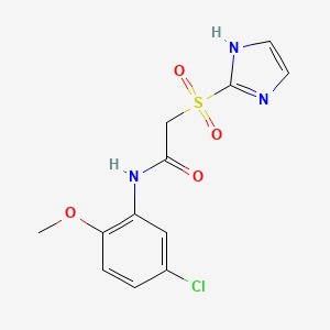 molecular formula C12H12ClN3O4S B6715895 N-(5-chloro-2-methoxyphenyl)-2-(1H-imidazol-2-ylsulfonyl)acetamide 