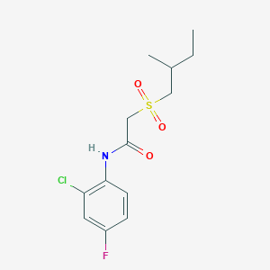 molecular formula C13H17ClFNO3S B6716018 N-(2-chloro-4-fluorophenyl)-2-(2-methylbutylsulfonyl)acetamide 