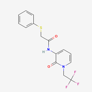 molecular formula C15H13F3N2O2S B6716047 N-[2-oxo-1-(2,2,2-trifluoroethyl)pyridin-3-yl]-2-phenylsulfanylacetamide 