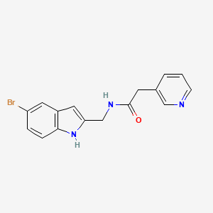molecular formula C16H14BrN3O B6716093 N-[(5-bromo-1H-indol-2-yl)methyl]-2-pyridin-3-ylacetamide 