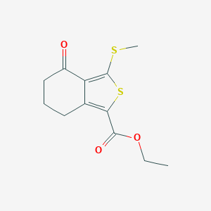 molecular formula C12H14O3S2 B067162 Ethyl 3-(methylthio)-4-oxo-4,5,6,7-tetrahydrobenzo[c]thiophene-1-carboxylate CAS No. 168279-54-7