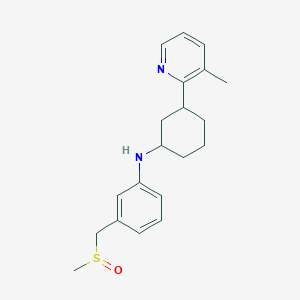 molecular formula C20H26N2OS B6716233 N-[3-(3-methylpyridin-2-yl)cyclohexyl]-3-(methylsulfinylmethyl)aniline 