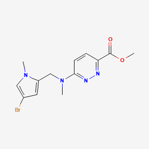 molecular formula C13H15BrN4O2 B6716241 Methyl 6-[(4-bromo-1-methylpyrrol-2-yl)methyl-methylamino]pyridazine-3-carboxylate 