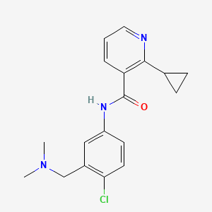 molecular formula C18H20ClN3O B6716247 N-[4-chloro-3-[(dimethylamino)methyl]phenyl]-2-cyclopropylpyridine-3-carboxamide 