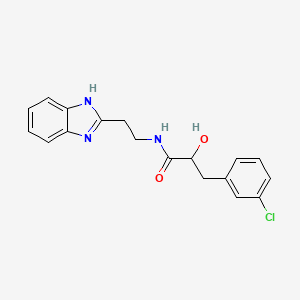 molecular formula C18H18ClN3O2 B6716268 N-[2-(1H-benzimidazol-2-yl)ethyl]-3-(3-chlorophenyl)-2-hydroxypropanamide 