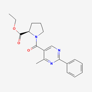 molecular formula C19H21N3O3 B6716324 ethyl (2R)-1-(4-methyl-2-phenylpyrimidine-5-carbonyl)pyrrolidine-2-carboxylate 