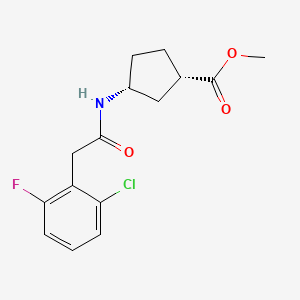 molecular formula C15H17ClFNO3 B6716382 methyl (1S,3R)-3-[[2-(2-chloro-6-fluorophenyl)acetyl]amino]cyclopentane-1-carboxylate 