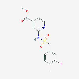 molecular formula C15H15FN2O4S B6716399 Methyl 2-[(3-fluoro-4-methylphenyl)methylsulfonylamino]pyridine-4-carboxylate 