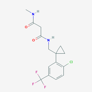 molecular formula C15H16ClF3N2O2 B6716477 N'-[[1-[2-chloro-5-(trifluoromethyl)phenyl]cyclopropyl]methyl]-N-methylpropanediamide 