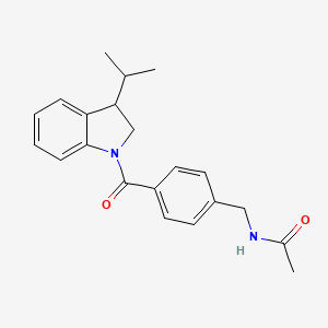 molecular formula C21H24N2O2 B6716496 N-[[4-(3-propan-2-yl-2,3-dihydroindole-1-carbonyl)phenyl]methyl]acetamide 