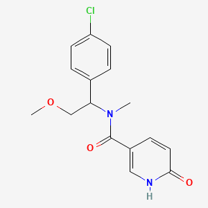 molecular formula C16H17ClN2O3 B6716499 N-[1-(4-chlorophenyl)-2-methoxyethyl]-N-methyl-6-oxo-1H-pyridine-3-carboxamide 