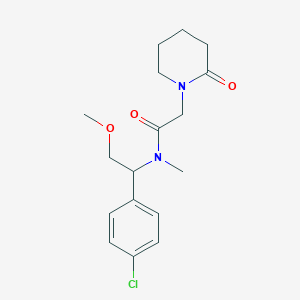 molecular formula C17H23ClN2O3 B6716507 N-[1-(4-chlorophenyl)-2-methoxyethyl]-N-methyl-2-(2-oxopiperidin-1-yl)acetamide 