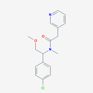 molecular formula C17H19ClN2O2 B6716520 N-[1-(4-chlorophenyl)-2-methoxyethyl]-N-methyl-2-pyridin-3-ylacetamide 