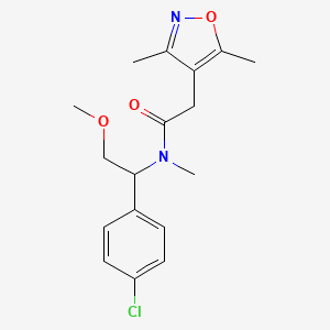 molecular formula C17H21ClN2O3 B6716523 N-[1-(4-chlorophenyl)-2-methoxyethyl]-2-(3,5-dimethyl-1,2-oxazol-4-yl)-N-methylacetamide 
