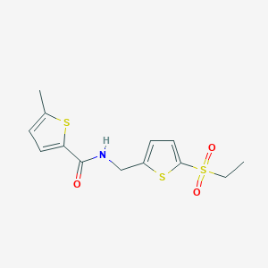 molecular formula C13H15NO3S3 B6716576 N-[(5-ethylsulfonylthiophen-2-yl)methyl]-5-methylthiophene-2-carboxamide 