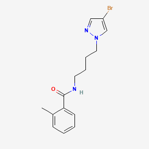 molecular formula C15H18BrN3O B6716588 N-[4-(4-bromopyrazol-1-yl)butyl]-2-methylbenzamide 