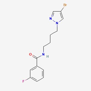 molecular formula C14H15BrFN3O B6716600 N-[4-(4-bromopyrazol-1-yl)butyl]-3-fluorobenzamide 