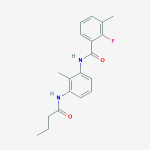 molecular formula C19H21FN2O2 B6716618 N-[3-(butanoylamino)-2-methylphenyl]-2-fluoro-3-methylbenzamide 