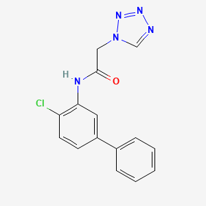molecular formula C15H12ClN5O B6716621 N-(2-chloro-5-phenylphenyl)-2-(tetrazol-1-yl)acetamide 