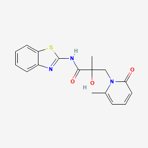 molecular formula C17H17N3O3S B6716643 N-(1,3-benzothiazol-2-yl)-2-hydroxy-2-methyl-3-(2-methyl-6-oxopyridin-1-yl)propanamide 