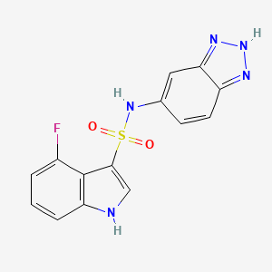 molecular formula C14H10FN5O2S B6716656 N-(2H-benzotriazol-5-yl)-4-fluoro-1H-indole-3-sulfonamide 