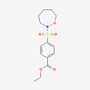 molecular formula C14H19NO5S B6716682 Ethyl 4-(oxazepan-2-ylsulfonyl)benzoate 