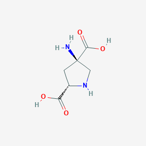 molecular formula C6H10N2O4 B067167 (2S,4R)-4-aminopyrrolidine-2,4-dicarboxylic acid CAS No. 171336-79-1