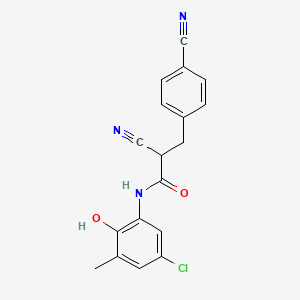 molecular formula C18H14ClN3O2 B6716715 N-(5-chloro-2-hydroxy-3-methylphenyl)-2-cyano-3-(4-cyanophenyl)propanamide 