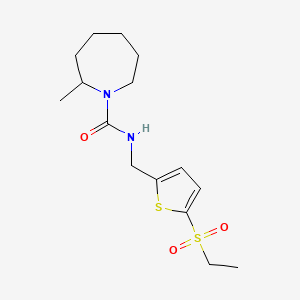 molecular formula C15H24N2O3S2 B6716716 N-[(5-ethylsulfonylthiophen-2-yl)methyl]-2-methylazepane-1-carboxamide 