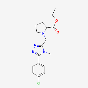 molecular formula C17H21ClN4O2 B6716752 ethyl (2R)-1-[[5-(4-chlorophenyl)-4-methyl-1,2,4-triazol-3-yl]methyl]pyrrolidine-2-carboxylate 