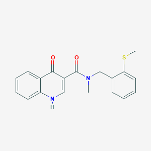 molecular formula C19H18N2O2S B6716759 N-methyl-N-[(2-methylsulfanylphenyl)methyl]-4-oxo-1H-quinoline-3-carboxamide 