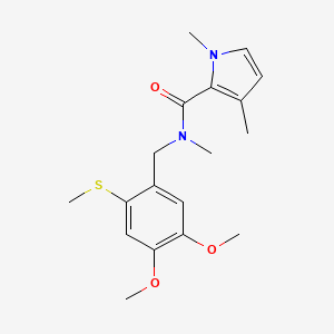 molecular formula C18H24N2O3S B6716795 N-[(4,5-dimethoxy-2-methylsulfanylphenyl)methyl]-N,1,3-trimethylpyrrole-2-carboxamide 