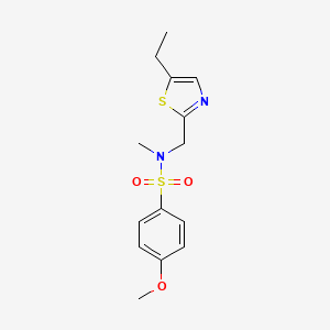 molecular formula C14H18N2O3S2 B6716838 N-[(5-ethyl-1,3-thiazol-2-yl)methyl]-4-methoxy-N-methylbenzenesulfonamide 