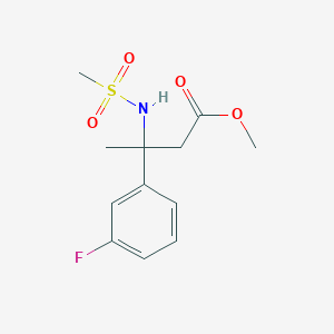 molecular formula C12H16FNO4S B6716882 Methyl 3-(3-fluorophenyl)-3-(methanesulfonamido)butanoate 