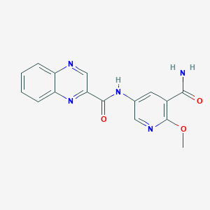 molecular formula C16H13N5O3 B6716921 N-(5-carbamoyl-6-methoxypyridin-3-yl)quinoxaline-2-carboxamide 