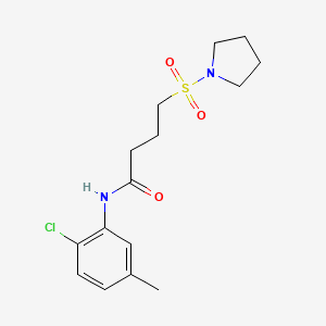molecular formula C15H21ClN2O3S B6716965 N-(2-chloro-5-methylphenyl)-4-pyrrolidin-1-ylsulfonylbutanamide 