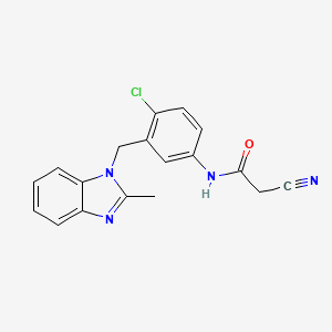 molecular formula C18H15ClN4O B6716998 N-[4-chloro-3-[(2-methylbenzimidazol-1-yl)methyl]phenyl]-2-cyanoacetamide 