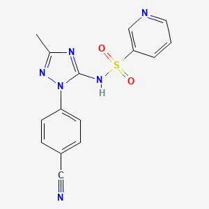 molecular formula C15H12N6O2S B6717001 N-[2-(4-cyanophenyl)-5-methyl-1,2,4-triazol-3-yl]pyridine-3-sulfonamide 