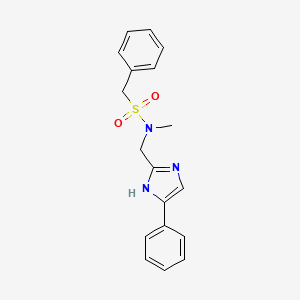 molecular formula C18H19N3O2S B6717060 N-methyl-1-phenyl-N-[(5-phenyl-1H-imidazol-2-yl)methyl]methanesulfonamide 