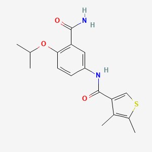 molecular formula C17H20N2O3S B6717149 N-(3-carbamoyl-4-propan-2-yloxyphenyl)-4,5-dimethylthiophene-3-carboxamide 
