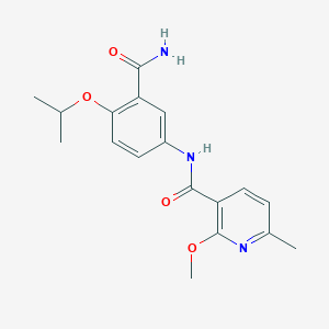 molecular formula C18H21N3O4 B6717152 N-(3-carbamoyl-4-propan-2-yloxyphenyl)-2-methoxy-6-methylpyridine-3-carboxamide 