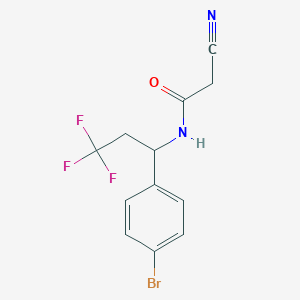molecular formula C12H10BrF3N2O B6717156 N-[1-(4-bromophenyl)-3,3,3-trifluoropropyl]-2-cyanoacetamide 
